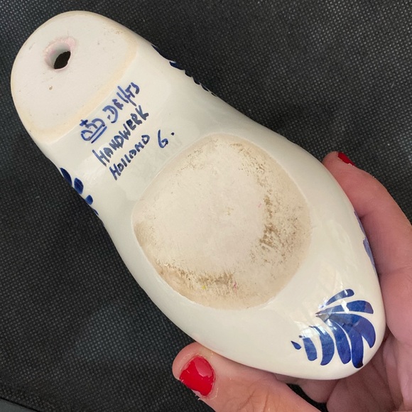 Vintage Authentic Royal Delft Porcelain Hand Painted Dutch Shoe - Picture 3 of 7